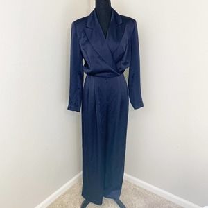 New Years Vintage Liz Claiborne Jumpsuit Navy Women's Size 8